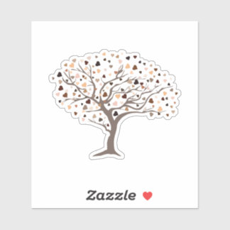 Sticker Diversité Coeurs Arbre Tons Peau Une famille humai
