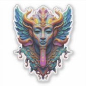 Sticker Divinité ailée mystique (Devant)