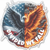 Sticker Divisé Nous tombons en brûlant Drapeau et Aigle (Devant)