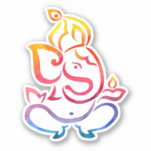 Sticker Diwali coloré Ganesha Chaturthi (Devant)