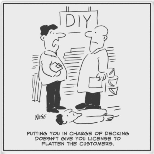 Sticker DIY Hardware Store Decking Department. Funny (Devant)