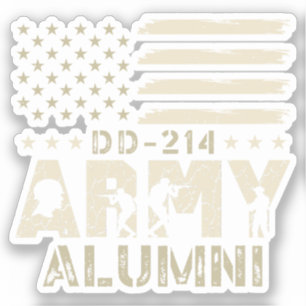 Sticker DJ-214 Alumni Militaire US Vétérinaire du drapeau