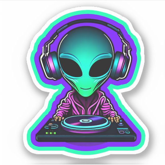 Sticker DJ Alien (Devant)