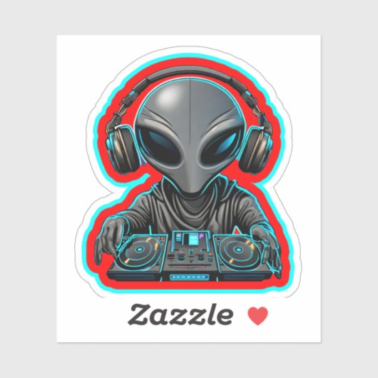 Sticker DJ Alien (Feuille)