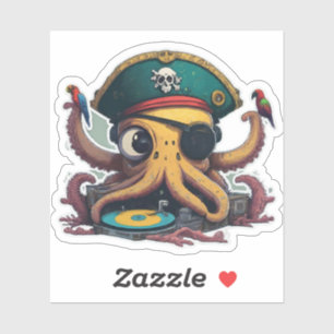Sticker DJ Funky Octopus