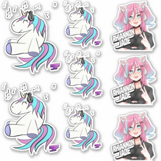 Sticker DJ Rhiannon Jade logo pack vinyle autocollant/deca (Devant)