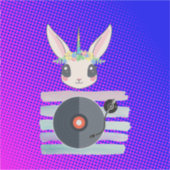 Sticker DJ Unicorn – Magical Party Vibes Design (Devant)