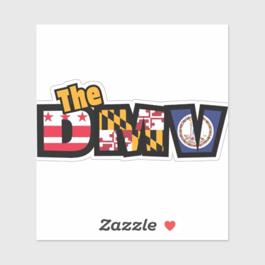 Sticker DMV DC Maryland Virginia Die Cut Decal (Feuille)