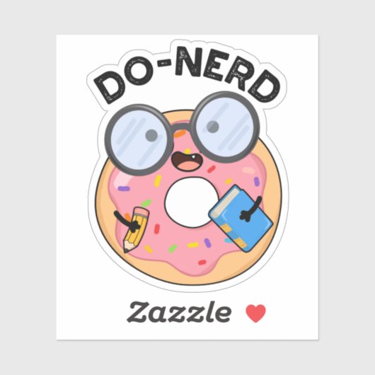 Sticker Do nerd Funny Nerdy Donut Pun (Feuille)
