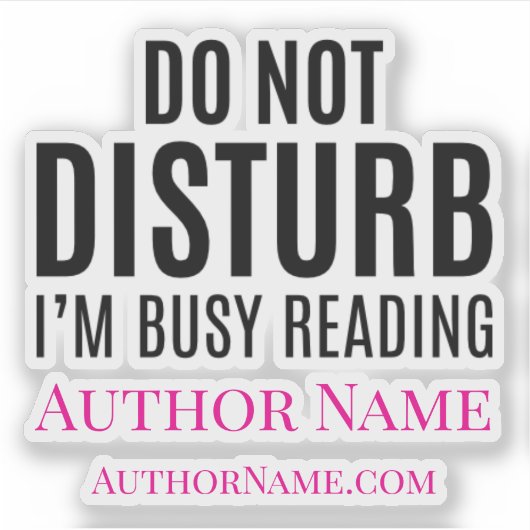 Sticker Do Not Disturb I'm Reading (Devant)