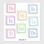 Sticker Do Re Mi Fa Sol La Ti Solfege Musical.Blocs Bébés (Feuille)
