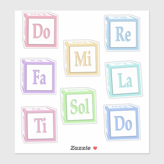 Sticker Do Re Mi Fa Sol La Ti Solfege Musical.Blocs Bébés (Feuille)