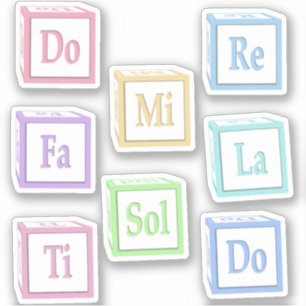 Sticker Do Re Mi Fa Sol La Ti Solfege Musical.Blocs Bébés