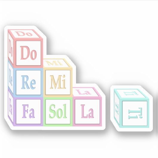 Sticker "Do Re Mi" Stoppée Blocs de bébé musicaux Enfants (Devant)