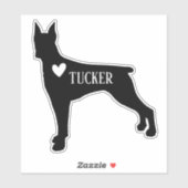 Sticker Doberman Chien race Silhouette Nom personnalisé (Feuille)