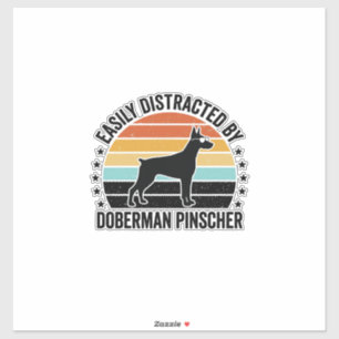 Sticker Doberman Pinscher Graphique Vintage Coucher de Sol