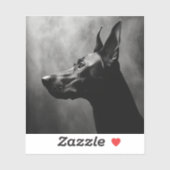 Sticker Doberman Pinscher noir et blanc (Feuille)