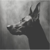 Sticker Doberman Pinscher noir et blanc (Devant)