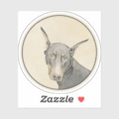 Sticker Doberman Pinscher Peinture - Art Chien original (Feuille)