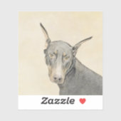 Sticker Doberman Pinscher Peinture - Art Chien original (Feuille)