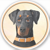 Sticker Doberman Pinscher Peinture non découpée Art origin (Devant)