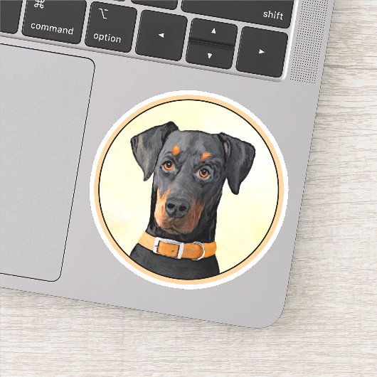Sticker Doberman Pinscher Peinture non découpée Art origin (Détail)
