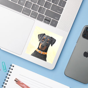 Sticker Doberman Pinscher Peinture non découpée Art origin