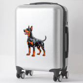 Sticker Doberman Pinscher vibrant (Sur valise)