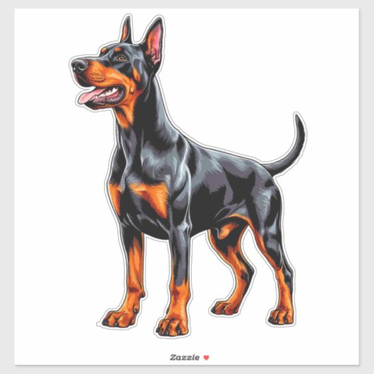Sticker Doberman Pinscher vibrant (Feuille)