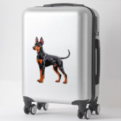 Sticker Doberman Pinscher vibrant (Sur valise)