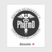 Sticker Docteur en pharmacie PharmD sur mesure (Feuille)