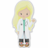 Sticker Docteur, Infirmière, Stéthoscope, Manteau de labor (Devant)