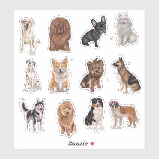 Sticker Dog Breeds (Feuille)