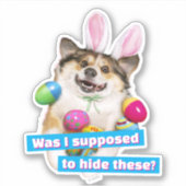 Sticker Dog Laying on Easter Eggs (Devant)