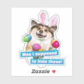 Sticker Dog Laying on Easter Eggs (Feuille)