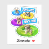 Sticker Dog Pool Party (Feuille)