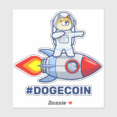 Sticker Dogecoin À La Lune Rocket Man Space Doge Crypto (Feuille)