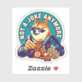 Sticker Dogecoin pas une blague plus - Doge (Feuille)