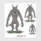 Sticker Dogman Cryptid ou Werewolf (Feuille)