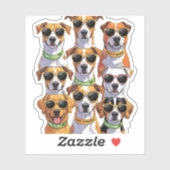 Sticker Dogs in sunglasses Paws Hydrated (Feuille)