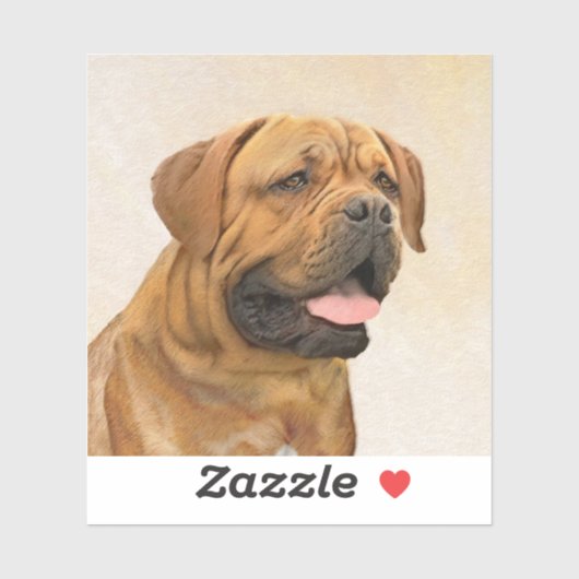 Sticker Dogue de Bordeaux Peinture - Cute Original Chien A (Feuille)