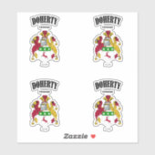 Sticker Doherty Crest Traduction et signification irlandai (Feuille)
