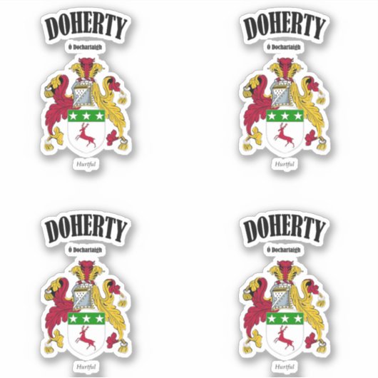 Sticker Doherty Crest Traduction et signification irlandai (Devant)