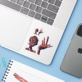 Sticker doit-je attendre (Ordinateur portable avec iPhone)