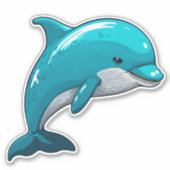 Sticker Dolphin adorable blue animal (Devant)