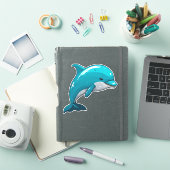Sticker Dolphin adorable blue animal (Couverture iPad)