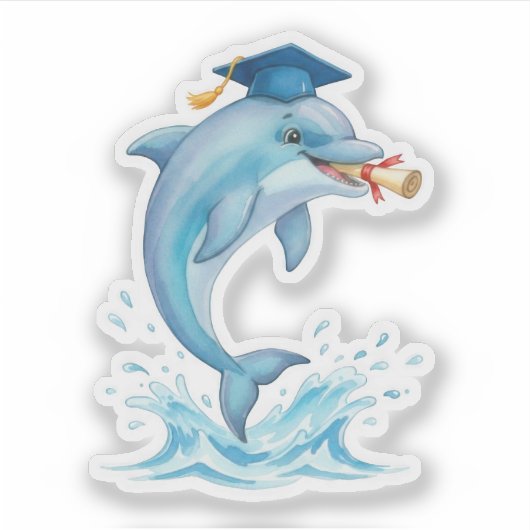 Sticker Dolphin Graduation  (Devant)