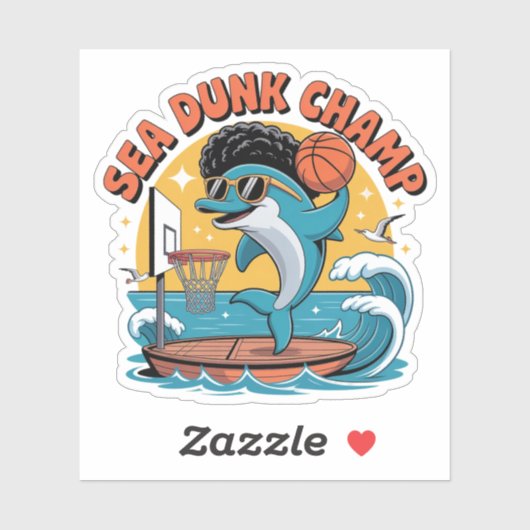 Sticker Dolphin Retro Dunk Afro Basket (Feuille)