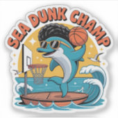 Sticker Dolphin Retro Dunk Afro Basket (Devant)