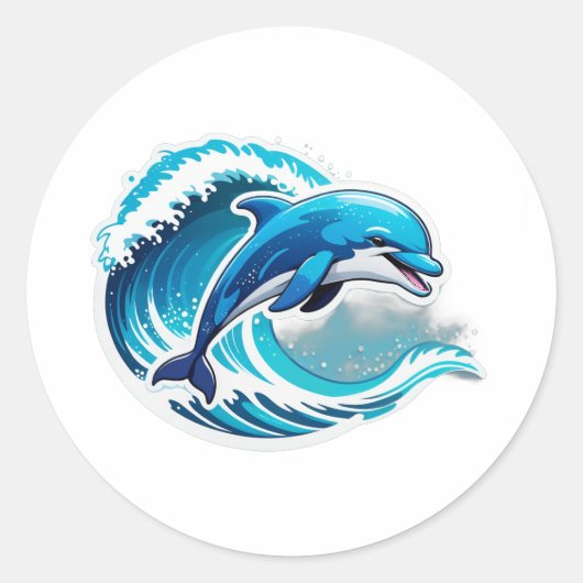 Sticker Dolphin Wave Ride (Devant)